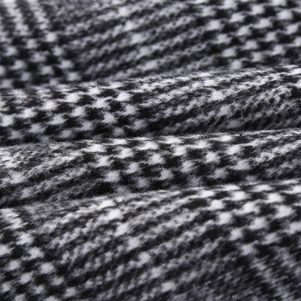 Long Plaid Wool Skirt for Womens Winter Fall Warm High Elastic Waist A line Flared Pleated Wool Tartan Skirts - Image 4