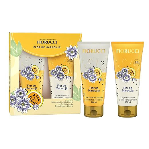 FIORUCCI Kit Sabonete Líquido 200ml + Loção Hid. 200ml FLOR DE MARACUJA