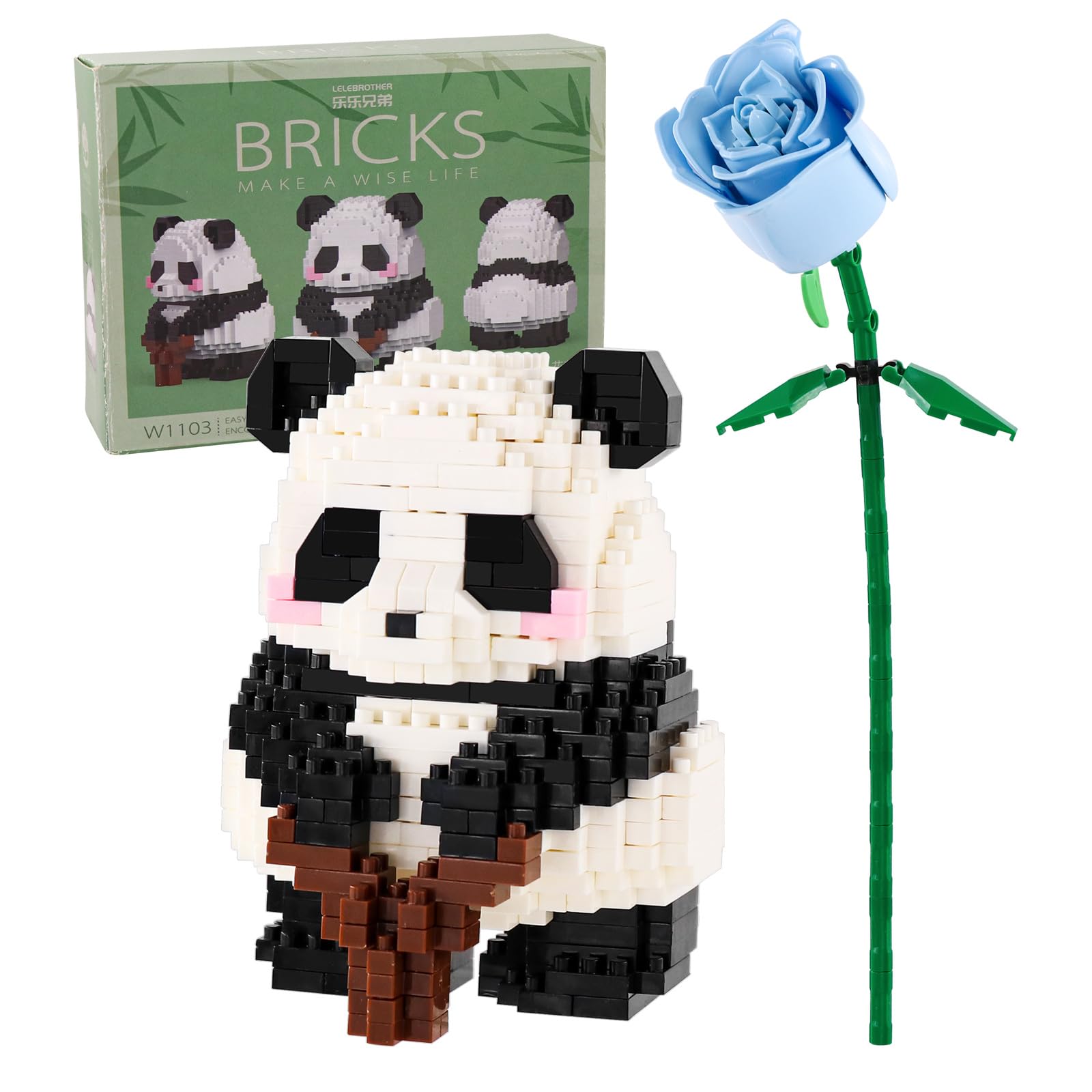 Mini Ladrillos De Construcción De Panda – Set De 2 Figuras Para Niños Y Adultos