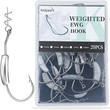 Weighted Swimbait Hooks with Twist Lock,Weighted Fishing Hooks for Soft Plastic Worm Lures Freshwater Saltwater Fishing 1/16 7/64 3/16 1/4 5/16oz