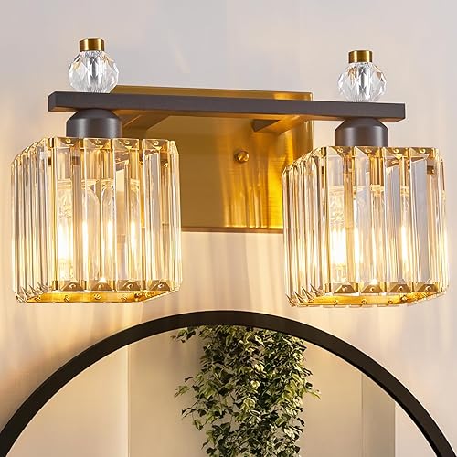 Miniatura 12 de Luces de tocador 4-Luces Modernas de Cristal para Tocador Luz de Baño Dorada Accesorios de Iluminación de Tocador sobre Espejo Lámparas de Tocador