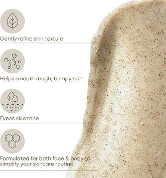 Coffee Face Scrub Exfoliator, Gentle Facial Scrub Exfoliator with AHA, BHA, Malic, Blackhead Remover & Body Smoothing, 4.23 fl.oz/120g