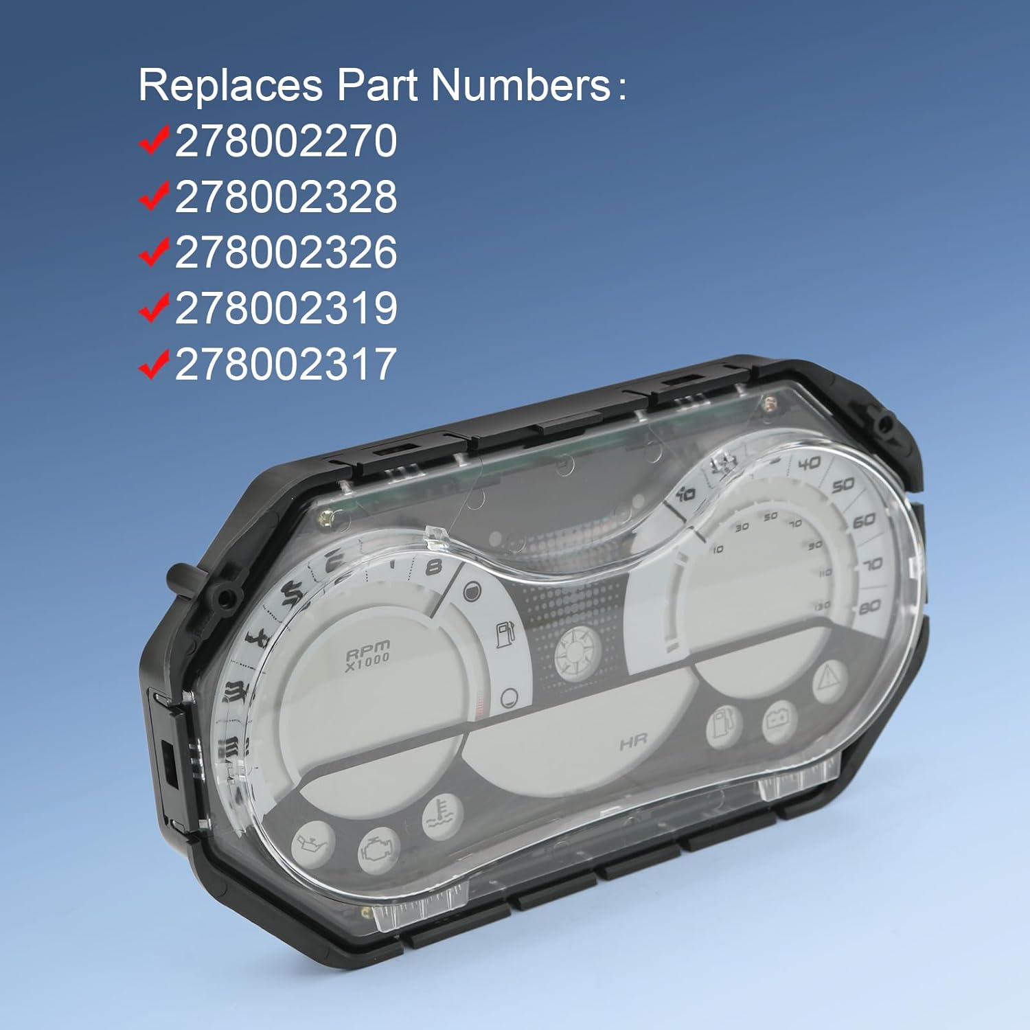 LCD Speedometer Gauge Cluster Compatible with SeaDoo RXP-X RXT-X GTX 2006-2009, Replace 278002328 278002326 278002319 278002317