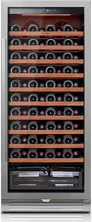 Ca'Lefort 24 Inch 90 Bottle Wine Fridge, Built-In Wine Cooler