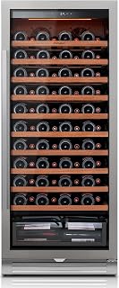 Ca'Lefort Wine Fridge Refrigerator, 90 Bottle 24 Inch Wine Cooler Refrigerator, 40-65°F Fridge with Glass Door, 3 LED Built-in/Freestanding Fridge for Bar/Kitchen/Resterant (Right-Hinged)
