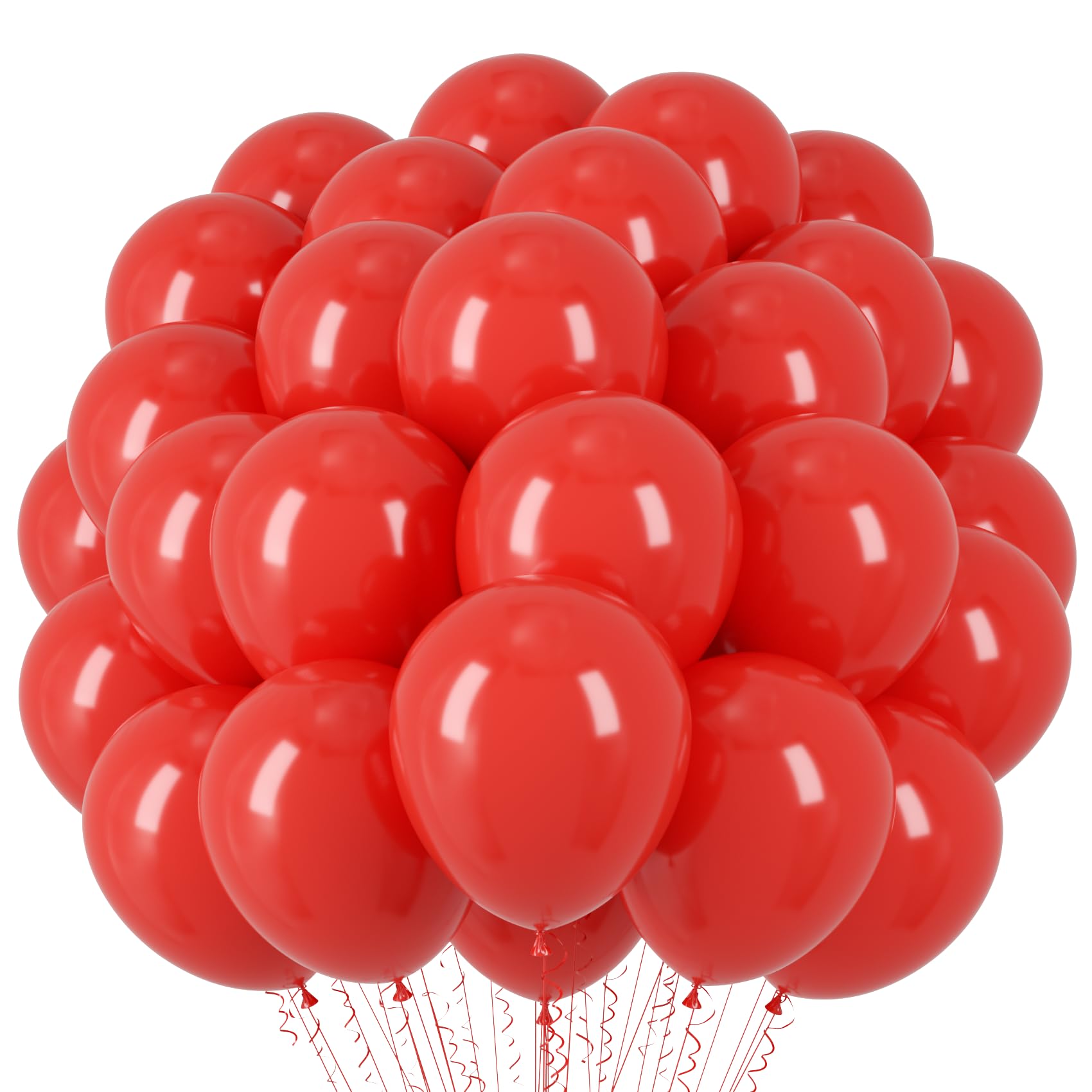 Voircoloria 66pcs Red Latex Party Balloons, 12inch
