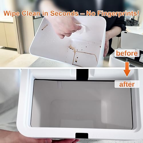 Miniatura 9 de Bote de basura de baño sin contacto de 9L2.4 galones, sensor de movimiento de 0.2 s, cierre automático, diseño delgado impermeable IPX5 para