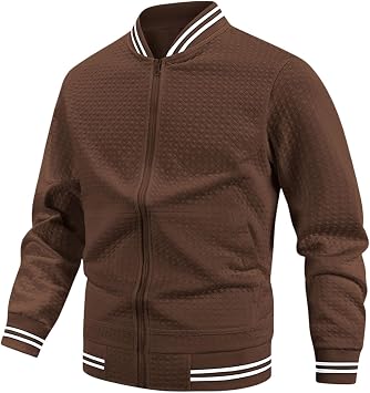 Mens Casual Jackets Lightweight - Mens Denim Jackets - Men'S Casual Jacket Slim Fit Stand-Up Collar Baseball Style Lightweight Outerwear Comfortable Breathable Spring/Autumn Fashion Coat