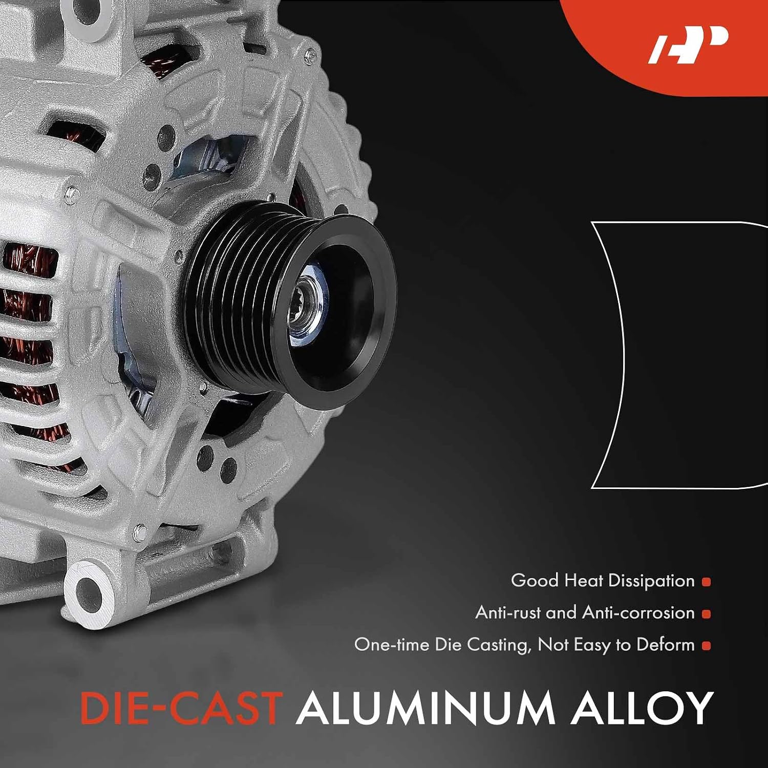 A-Premium Alternator Compatible with Mercedes-Benz C63 AMG 2008-2015, E63 AMG 2007-2011, CLS63 ML63 E63 AMG 2007-2011, R63 AMG 2007, CLK63 AMG 07-09, ML63 AMG, 12V 180A 6-Groove Pulley Clockwise