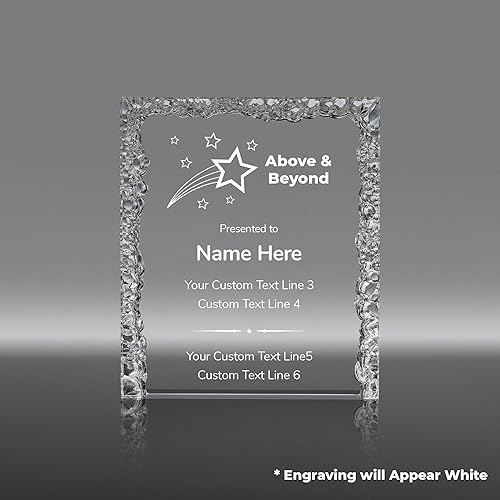 Miniatura 2 de Trofeo grabado personalizado  Premios acrílicos personalizados con grabado  Estrella brillante  Más allá  Marcar la diferencia  Jubilación