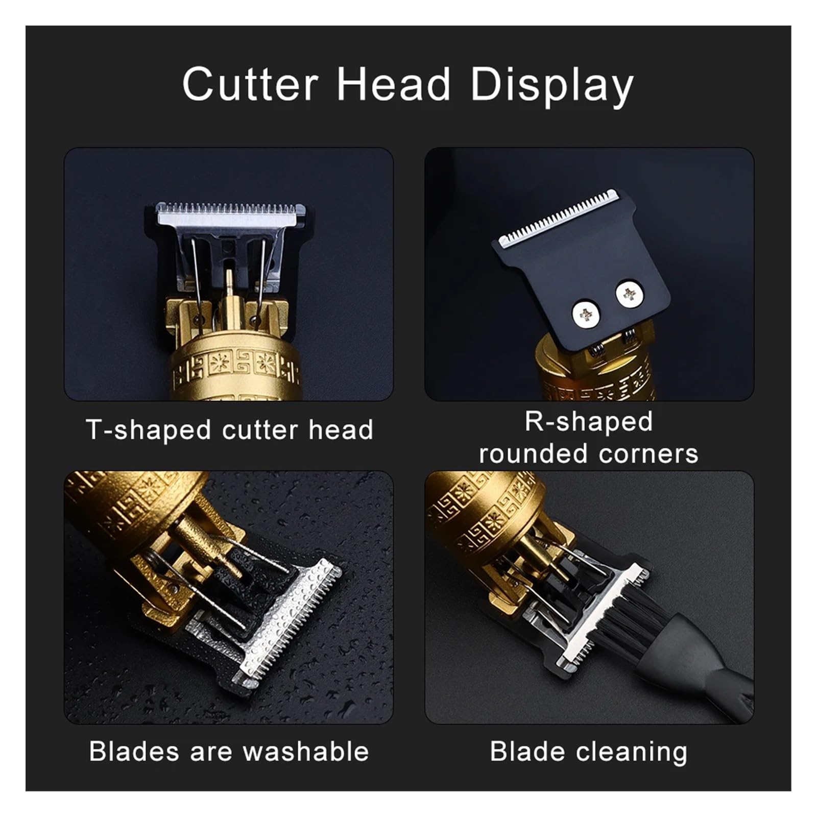 Razors Vintage T9 Haarschneidemaschine für Herren, professionelle Haarschneidemaschine, kabelloser Bartschneider für Zuhause, Reisen, kabelloser Haarschneider (Kunststoff5)