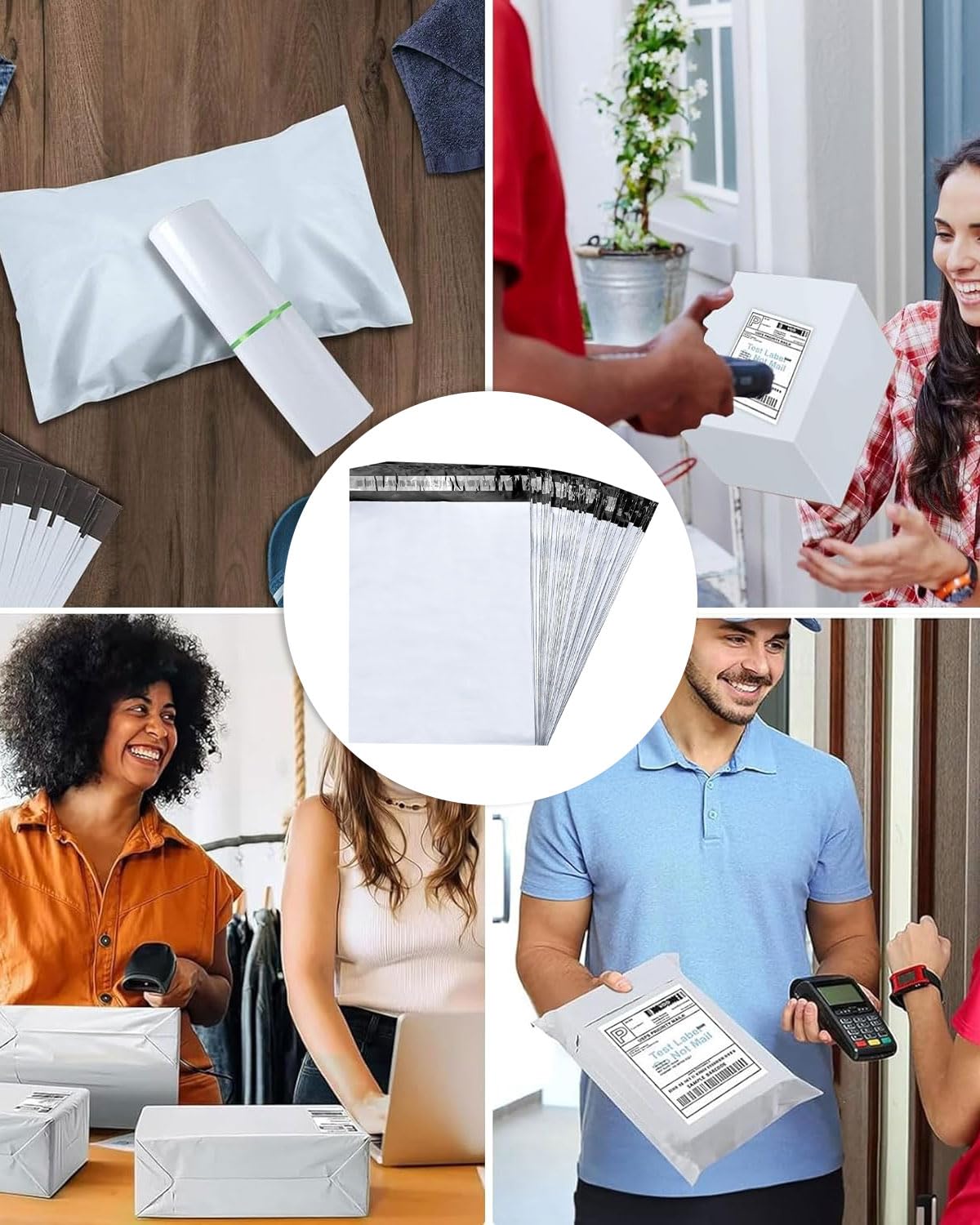 Verzendzakken 60x80cm Versandtaschen XXL Plastik Wasserdicht Selbstklebend Paketversand Weiß