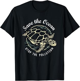 Save The Ocean Stop The Pollution - Love Sea Vintage Turtle T-Shirt