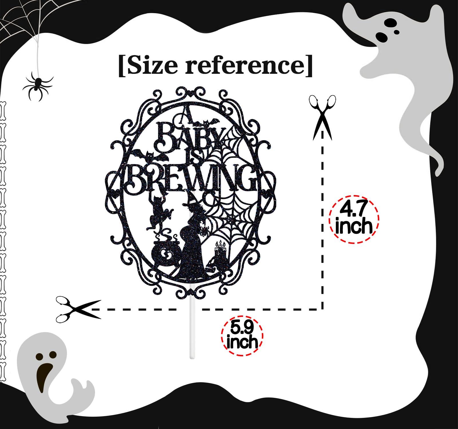 Gyufise 36Pcs Baby Shower Halloween Cupcake Toppers Ghost Bat A Baby Is Brewing Cupcake Picks Baby Boo It's A Girl Cake Decorations For Halloween Theme Baby Shower Girls Birthday Party Supplies