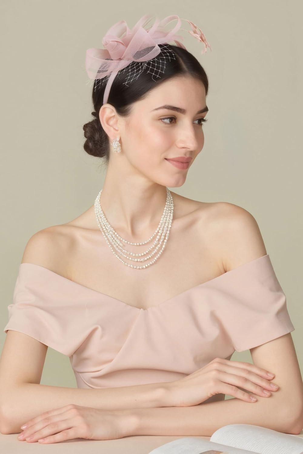 BABEYOND Fascinators Hats for Women - Tea Party Hat Kentucky Elegant Tulle Feather Ribbon Bridal Wedding Derby Headband - Image 3