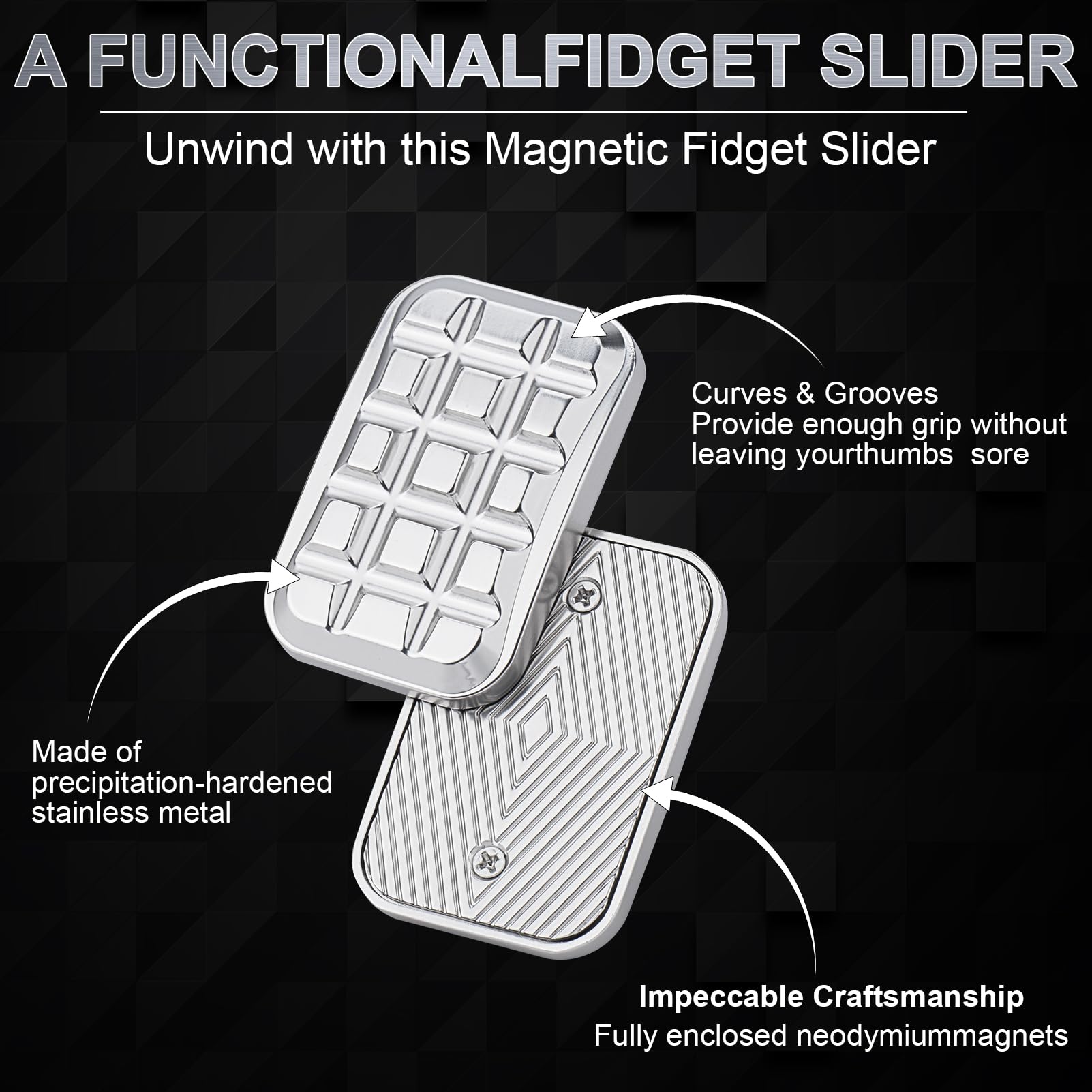 OBEST Fidget Slider Toys, EDC décompression Jouet Treillis Onde sonore décompression Rotation Pop pap Carte