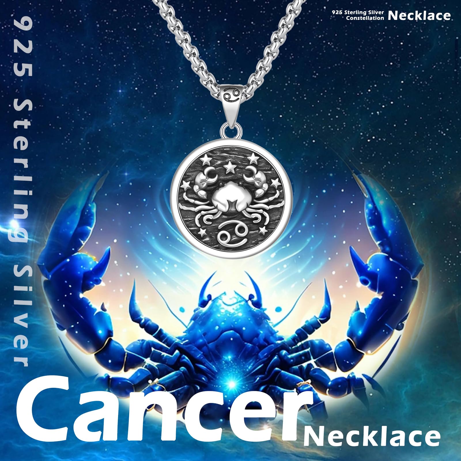 REDSUN Collana a costellazione, con segno zodiacale, in argento sterling 925, con ciondolo a costellazione, 12, collana ossidata, per donne e ragazze