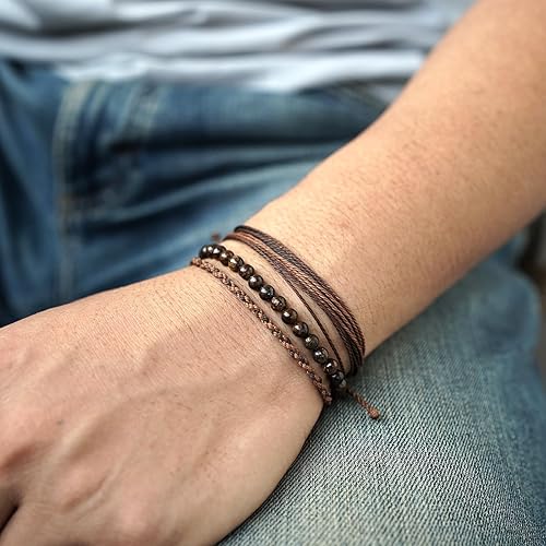 Miniatura 397 de Handmade Natural Stone Beaded Healing Bracelet Gift for Men Adjustable Rope String Bracelet