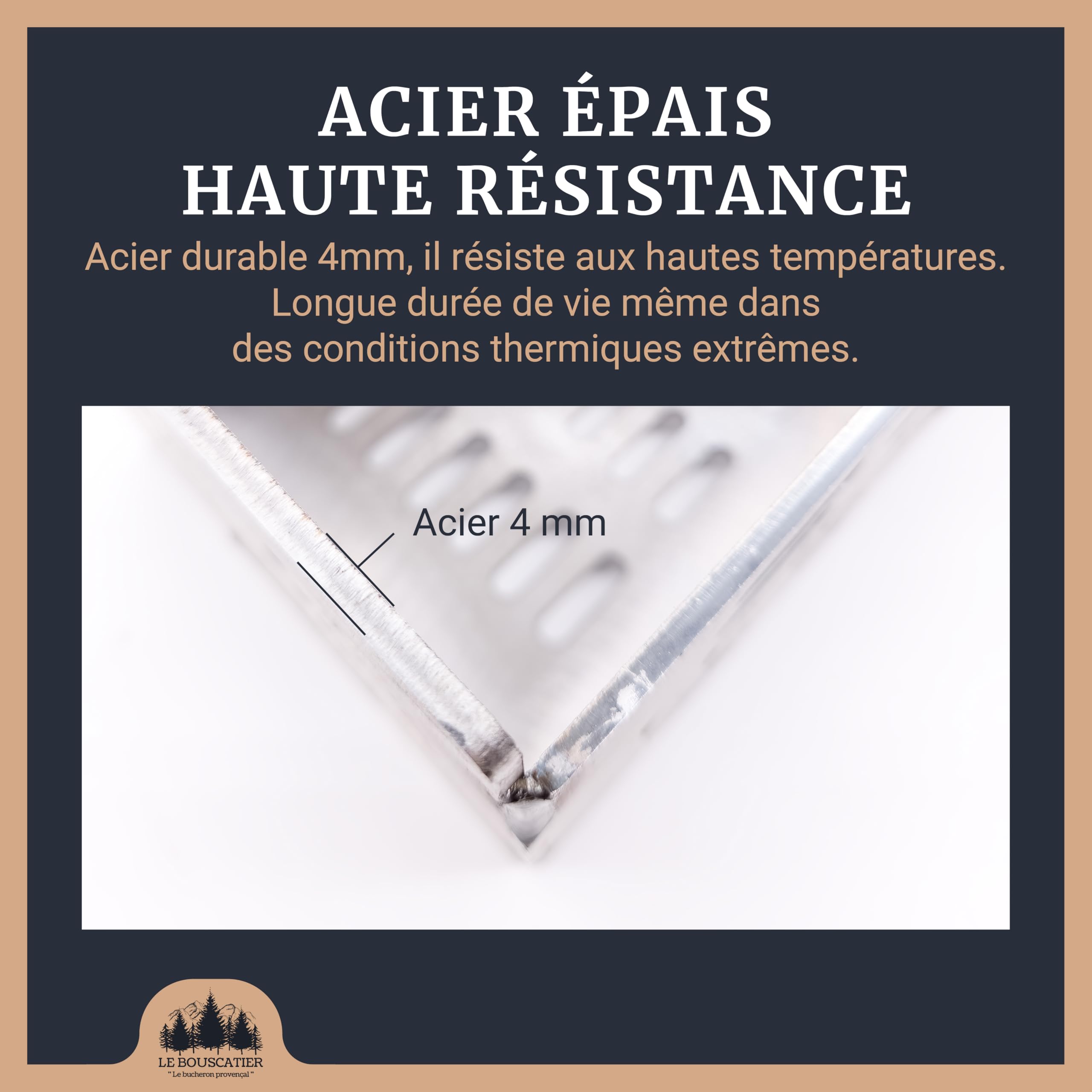 Panier bruleur à Granulés pour Poêle, Insert et cheminée en Acier Haute Résistance 50 cm, Combustion Optimisée, Allumage Facile, Chauffage Économique Fabrication française