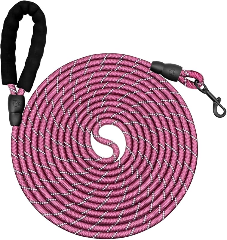 Longe pour Chien,5M Laisse de Dressage avac Poignée Confort et Mousqueton Verrouillable, Longue Lais