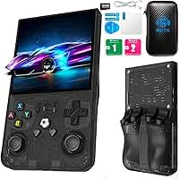 Console de Jogos Portátil Retrô R36Max, com Mais de 18.000 Jogos, Cartão de 128 Gb, Tela Ips de 4 Polegadas, Videogame Portátil, Plug And Play Estilo Game Boy para Adultos (Cinza e Preto).