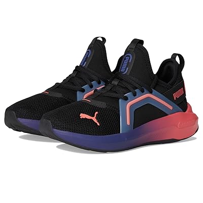 PUMA Kids Softride Enzo (Big Kid) Kids Shoes Puma Black/Blue Crystal/Peach Frost