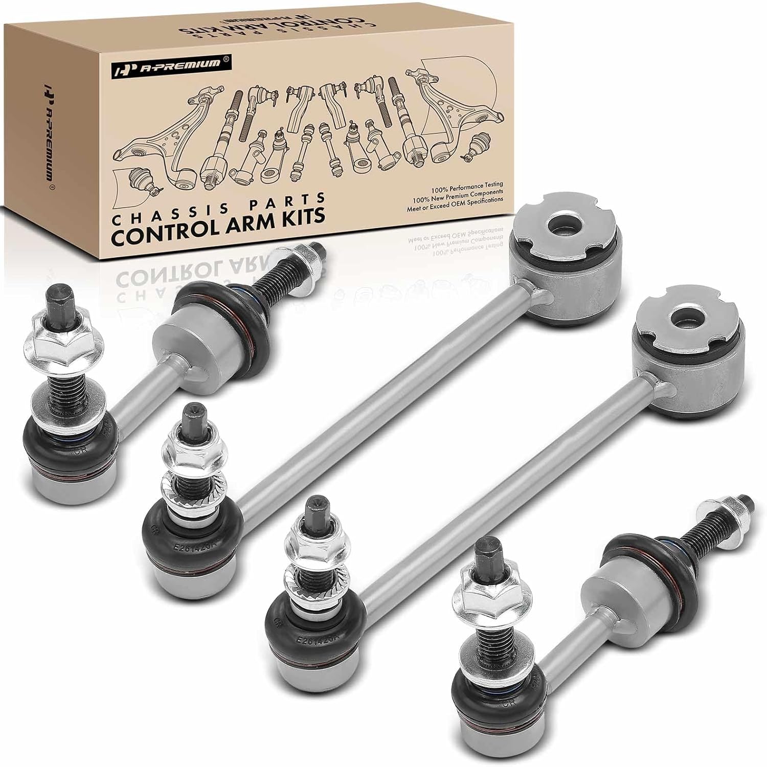 A-Premium Set of 4, Front and Rear Sway Bar Link Stabilizer Link Kit Compatible with Chevrolet Tahoe, Suburban & GMC Yukon & Cadillac Escalade, 2021 2022 2023