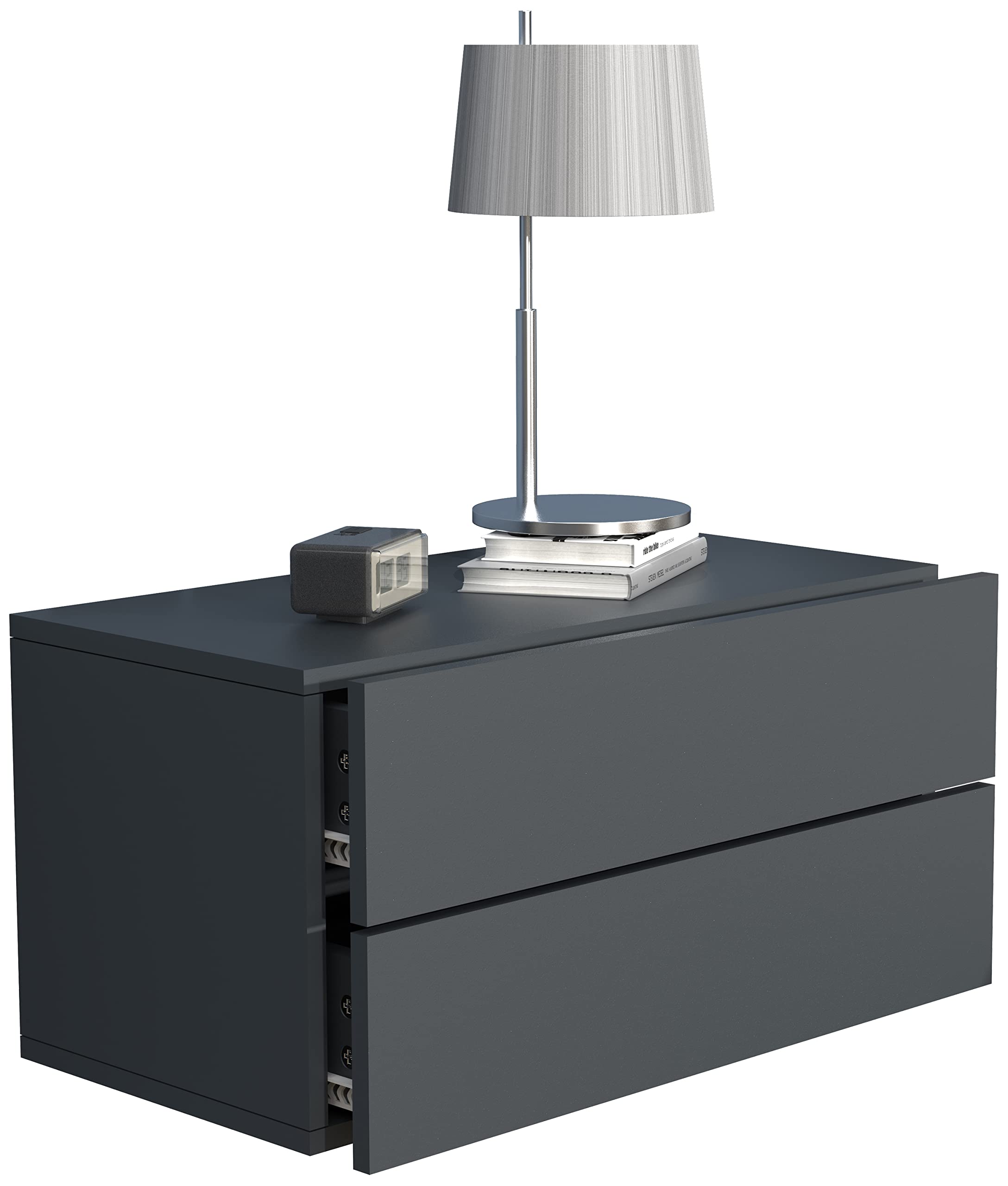 VCM Nachttisch 60x32x30 cm Holzwerkstoff Wandschublade Nachtkonsole