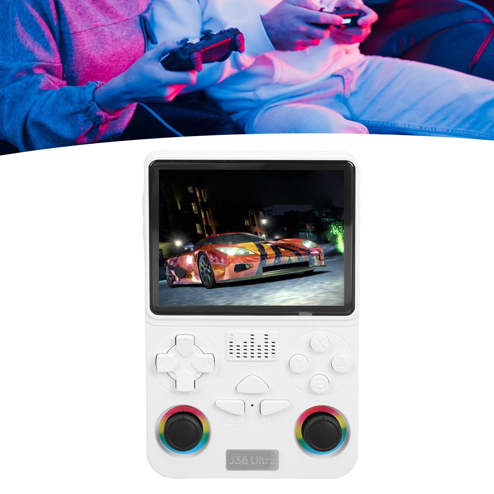 Generic Console di Gioco Portatile retrò Schermo da 4 Pollici Octa Core per 22000 Giochi per Tutte le età ABSCPU 5.1 per i Viaggi (WHITE)