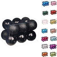 Vista 26 de Emopeak 24 bolas decorativas para árbol de Navidad, 4 estilos inastillables, decoración de árbol de Navidad, esferas colgantes para decoración