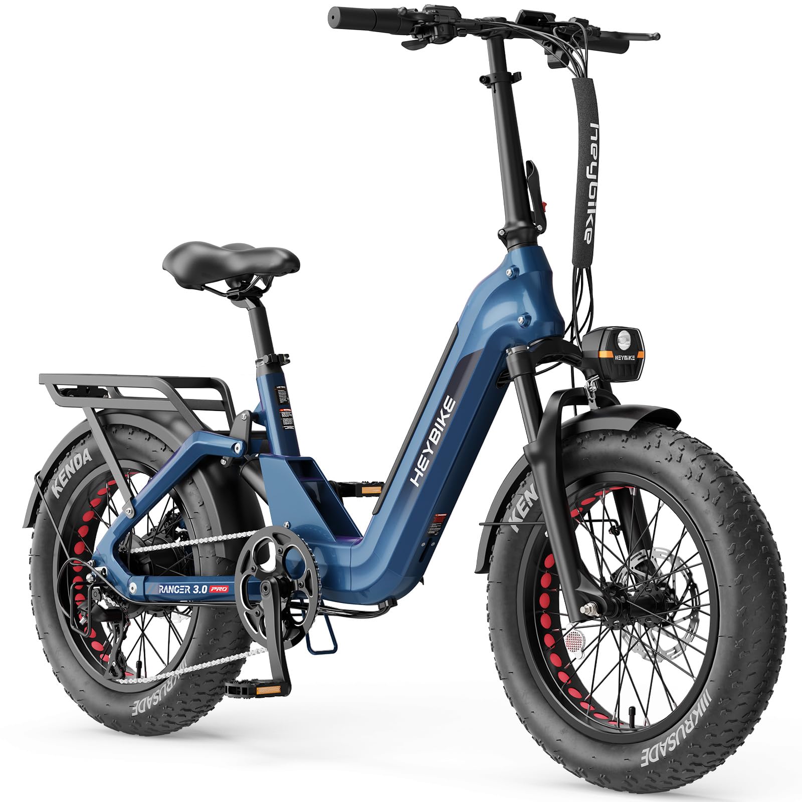 Heybike Rangers 3.0 Pro Foldable Electric Bike for Adults, 1200W Peak Motor, 28MPH E Bike, 90 Miles Range, 20"x4.0" Fat Tire Ebike with Removable Battery, Hydraulic Brakes for Snow, Beach,Commuting