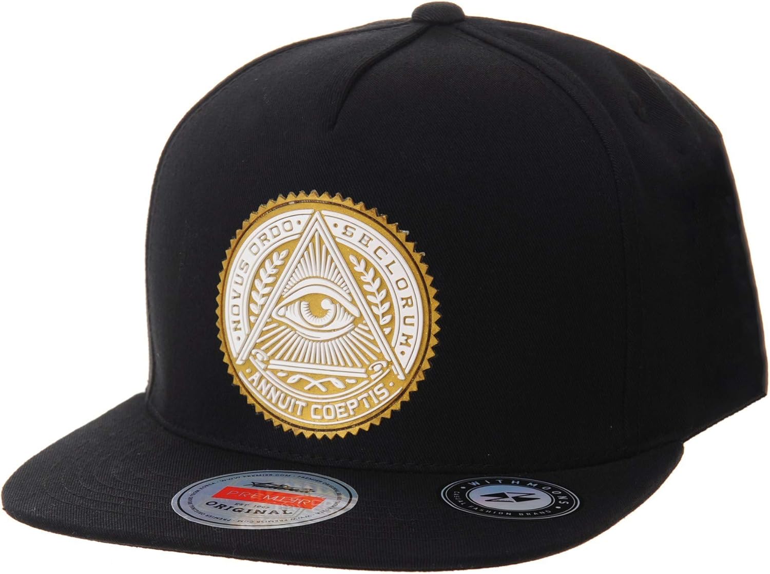 WITHMOONS Snapback Hat Illuminati Patch Hip Hop Baseball Cap AL2344