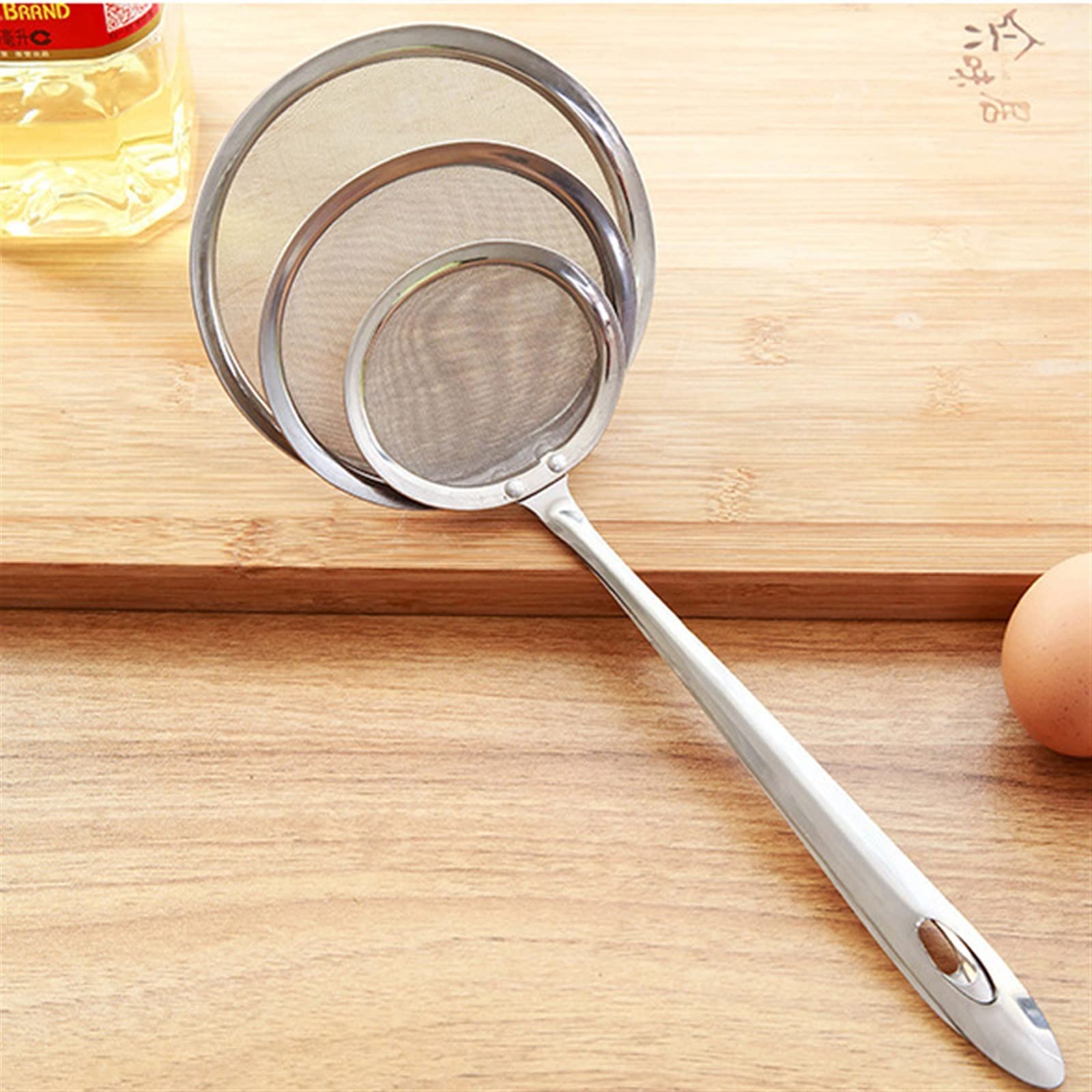 Tamiz Colador de Acero Inoxidable Filtro de Malla Fina Frito Multifuncional Tamiz de harina Verduras Utensilios de Cocina for el hogar(26.5 x10cm)