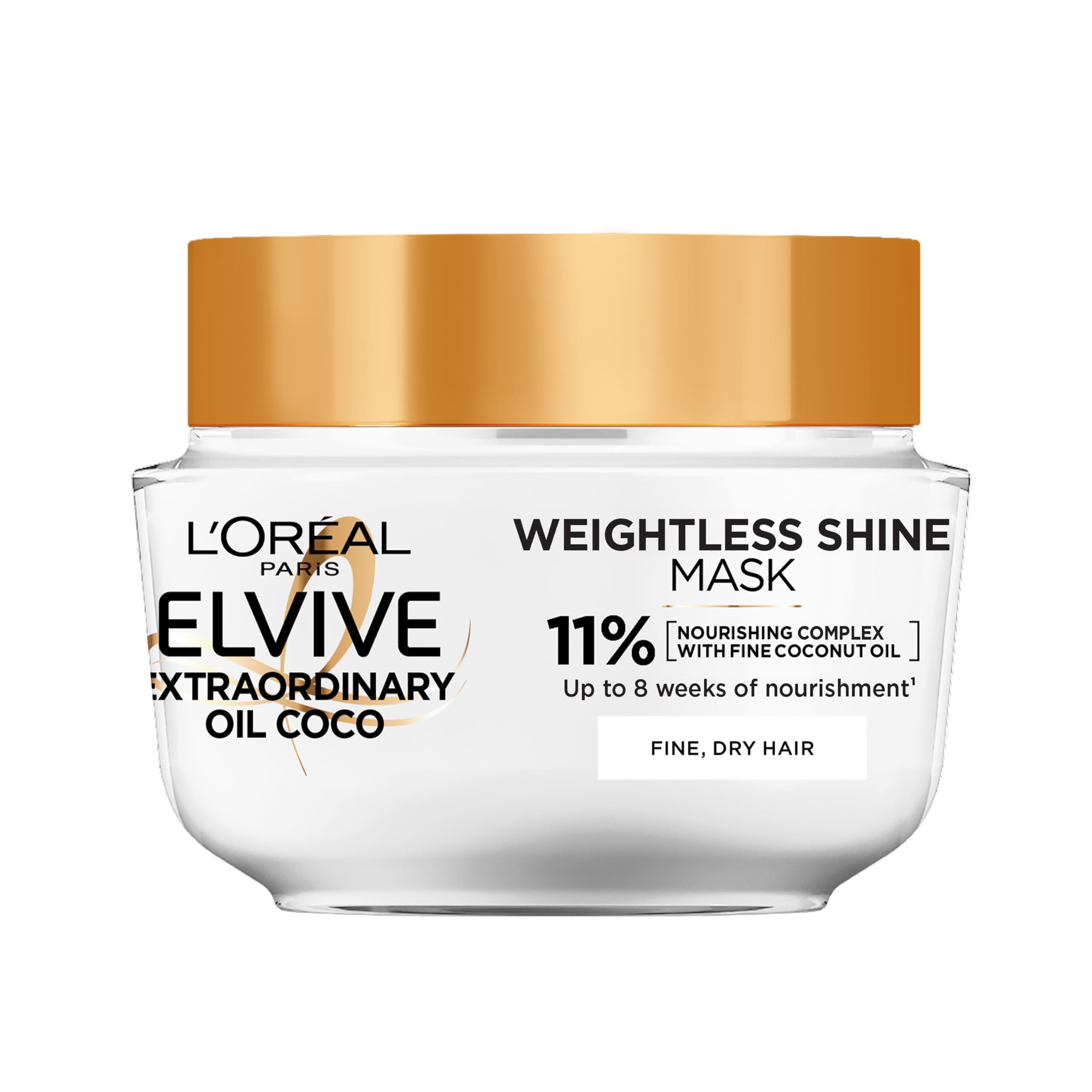 L'Oréal Paris Elvive Extraordinary Oil Coconut, Hair Mask, 300ml jar