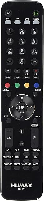 Humax RM-F01 Remote Control for Foxsat HDR Freesat Box,Black