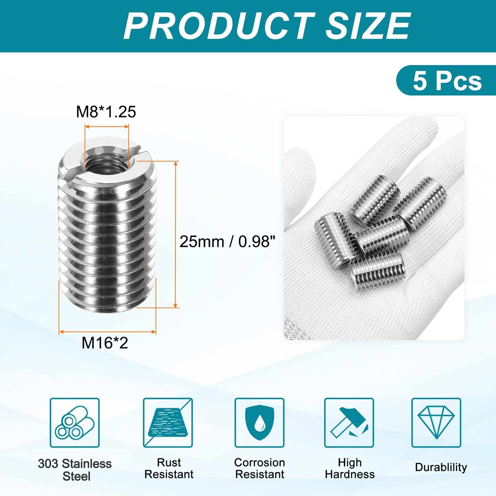 PATIKIL Thread Adapters Sleeve Reducing Nut - Image 2