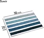 Sunlit Ombre Blue Bathroom Rug Nautical Bath Mat for Bathroom Non Slip 30"x20" Blue and White