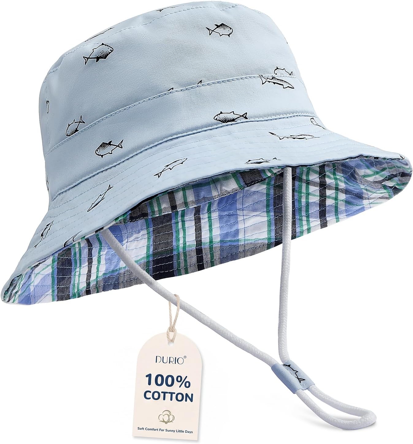 UPF 50+ Baby Sun Hat Wide Brim Toddler Bucket Hats for Boys 0-8 Years