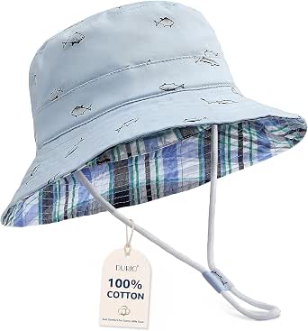 Durio UPF 50+ Baby Sun Hat Wide Brim Toddler Bucket Hats for Boys 0-8 Years