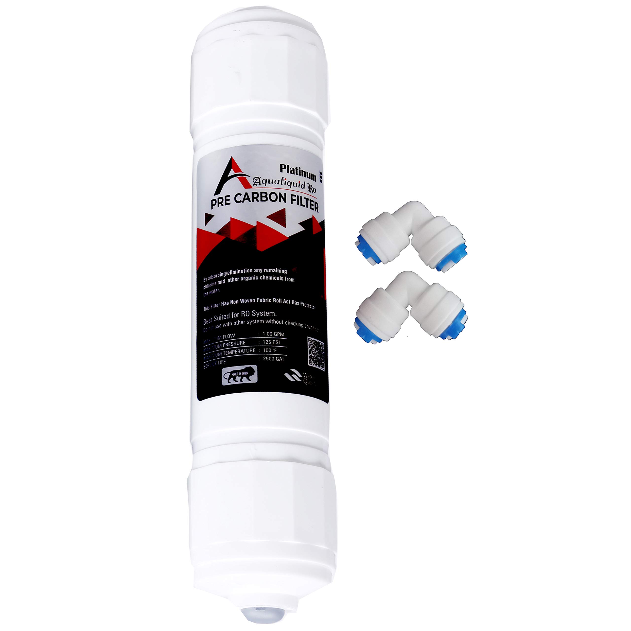 AQUALIQUID RO Platinum Inline Pre-Carbon Filter + 2pcs Connector, Suitable for All Major Brand & Non Brandad RO Water Purifier-image-7