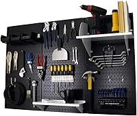 Vista 33 de Organizador de herramienta control de pared 30-wrk-400wb estándar panel perforado mesa de trabajo de metal Pegboard negro con accesorios rojos
