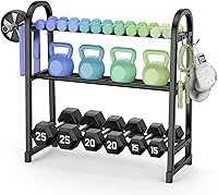 YaDonpe 3-Tier Adjustable Dumbbell Rack - 360LB Capacity Space-Saving Storage for Home Gym Dumbbells & Kettlebells