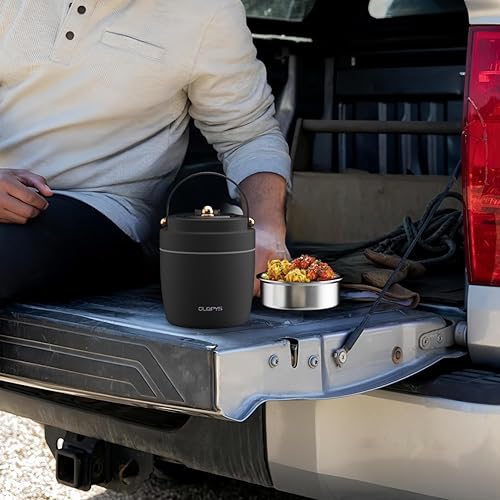Miniatura 2 de Tarro de alimentos aislado al vacío de acero inoxidable de 40 onzas para adultos, recipiente de almuerzo de boca ancha con cuchara, tenedor y bolsa