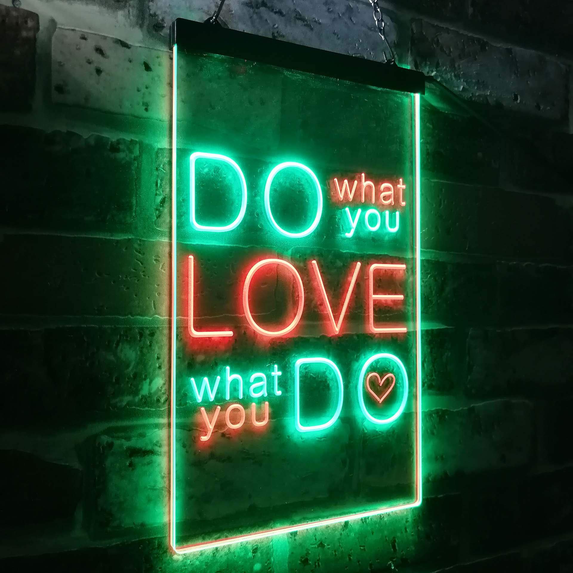 ADVPRO Do What You Want Love What You Do Dual Color LED Barlicht Neonlicht Lichtwerbung Neon Sign Grün & Rot 210 x 300mm st6s23-i3510-gr