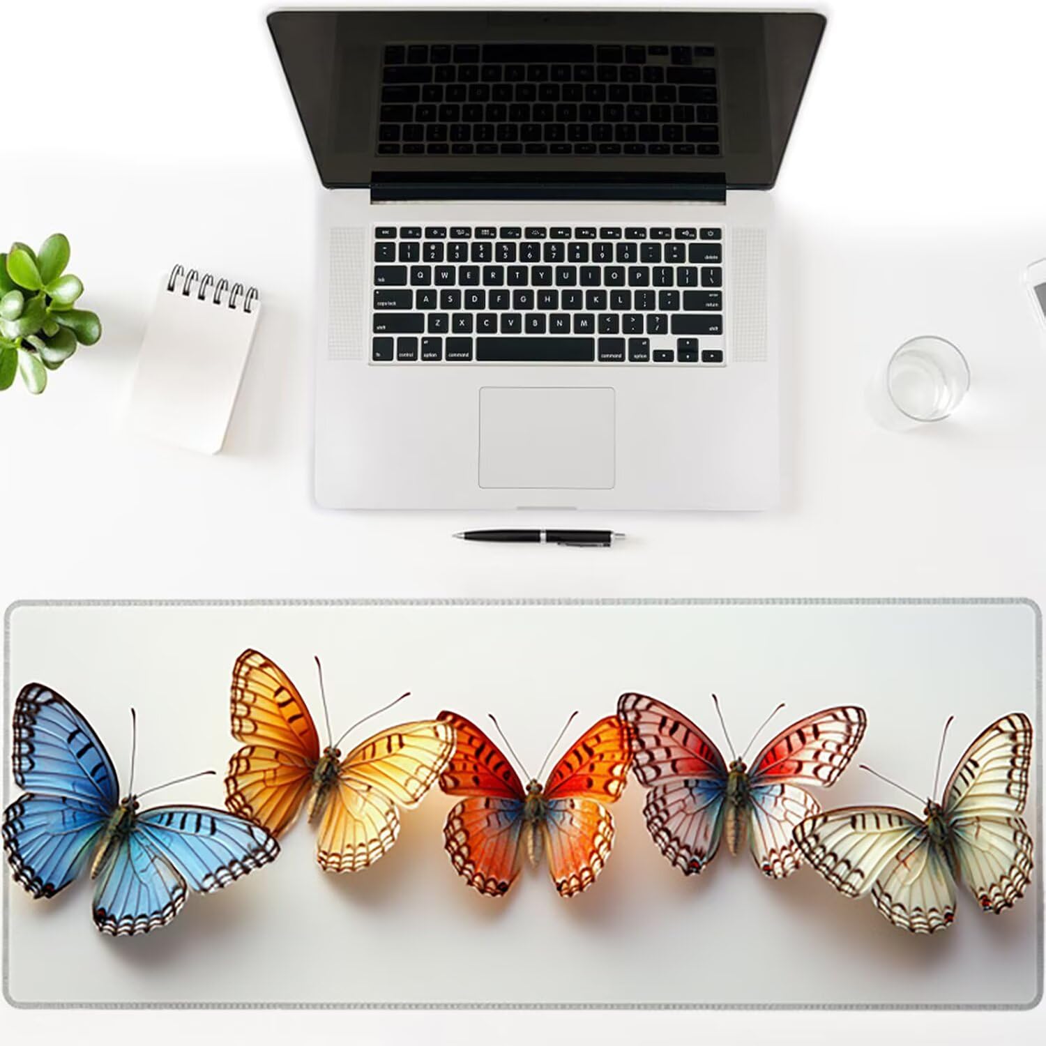 Podkładka pod mysz do gier XXL - 1600x800x3mm - motyl duża antypoślizgowa podkładka na klawiaturę biurową z przeszytymi krawędziami, duża podkładka pod mysz do gier dla biura i domu, poprawia prędkość