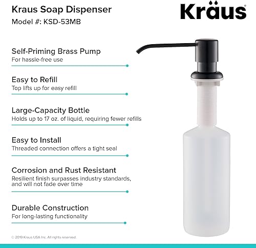 Miniatura 2 de KRAUS Boden KSD-53MB - Dispensador de jabón y loción para cocina, color negro mate