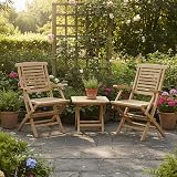Fauteuils livrés assemblés Teck\'Attitude Fauteuils de Jardin pliants en Teck Massif Barbade (Lot de 2)