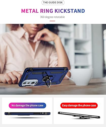 Miniatura 5 de Carcasa de grado militar para Moto Edge Plus 2022, anillo giratorio de metal, soporte de soporte, a prueba de golpes, para Edge Plus 2022 Edge 30