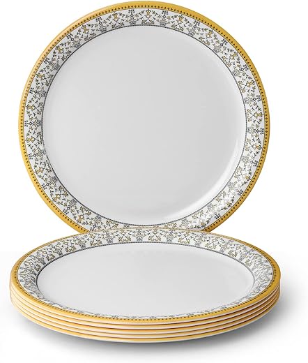 Superware | Pure Melamine | Dinner Plate Set – ForgetMenot 11” (6 nos.) | Stain Free, Glazed Finish