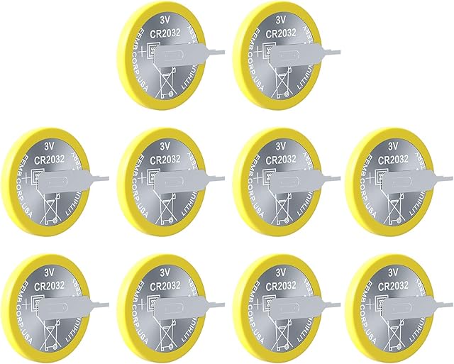 EEMB CR2032 with Solder Tabs Battery 3V Lithium Battery Li-MnO Button Battery 2032 Battery with for Game Boy,GBA,and Color(10)